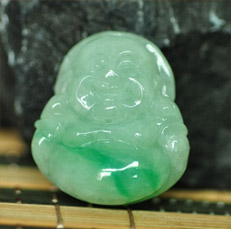 笑佛翡翠緬甸天然翡翠A貨彌勒佛玉吊墜圖
